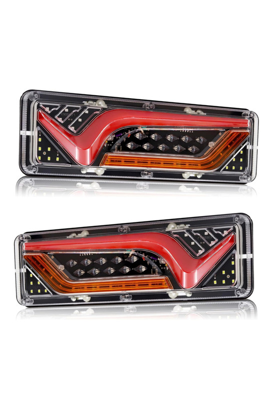 چراغ خطر لیزری مدل طرح تیک راهنما روان ولتاژ کاری 12 و 24 ولت LED SMD سایز بزرگ