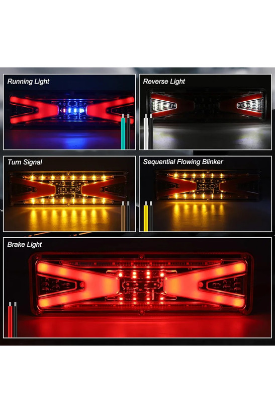 چراغ خطر لیزری مدل LED سایز 32 در 13 ولتاژ 24 ولتچراغ خطر لیزری LED SMD تریلر و کامیون ولتاژ 24 ولت (بسته 2 عددی)